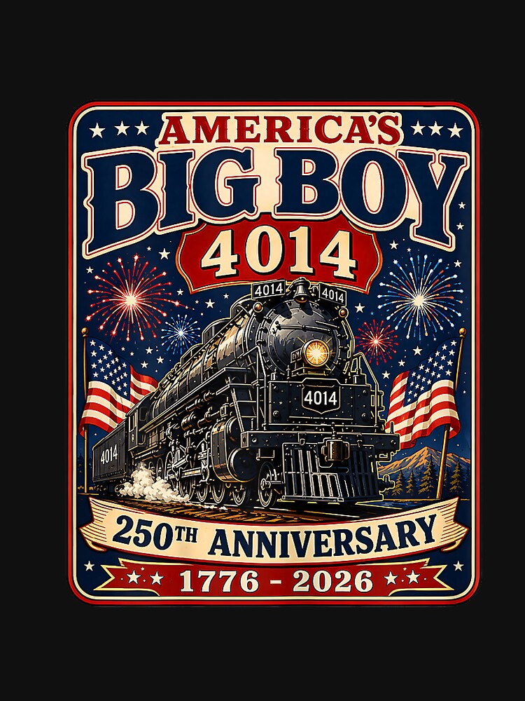 250th Anniversary USA Big Boy 4014 Train Vintage US Flag Tee by FrankIsabel