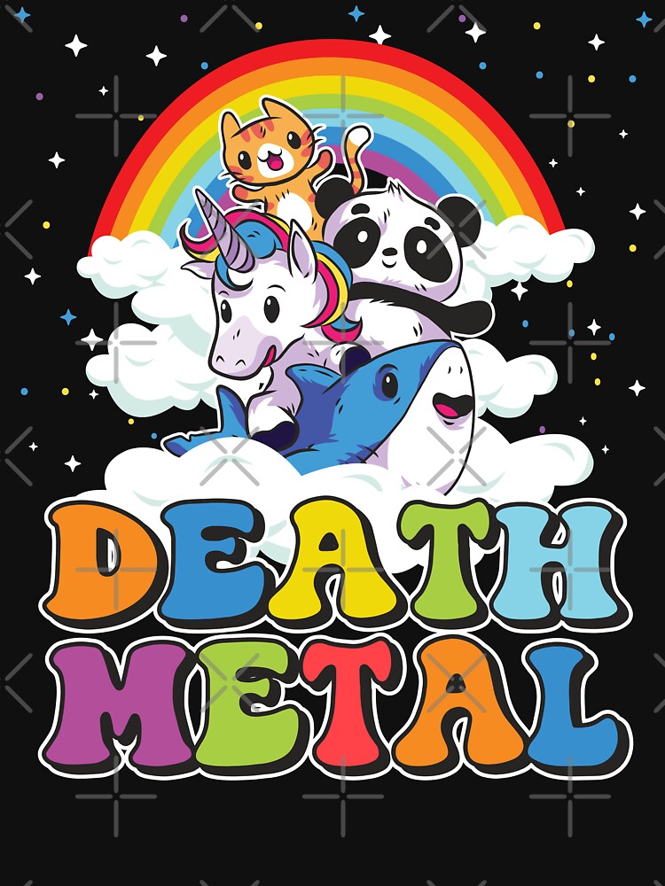 Funny Death Metal Animals Cute Unicorn Rainbow by Stronzi