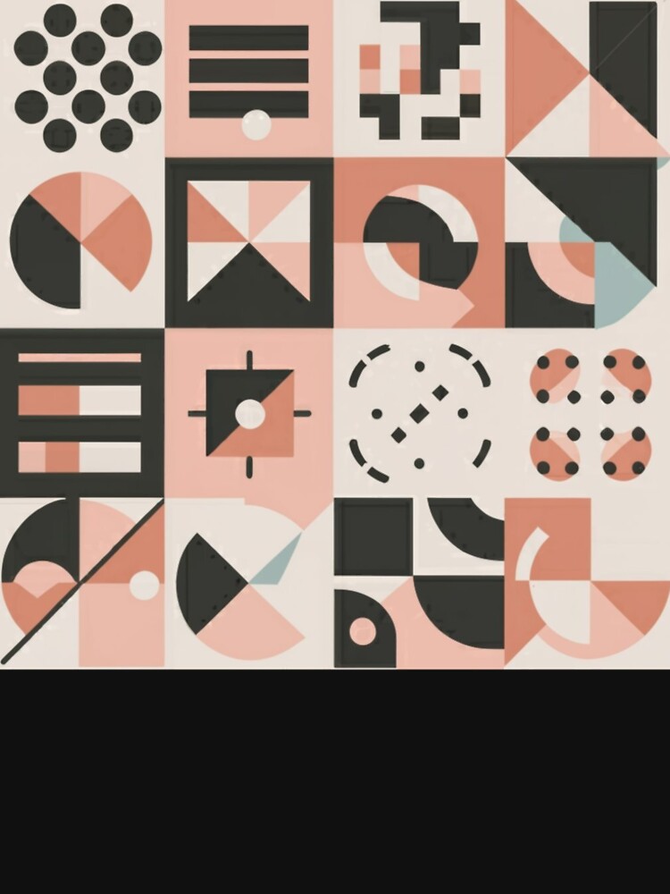 Memphis Style 80's Abstract Geometric Shaped Retro Art Tile by CraftedRealm