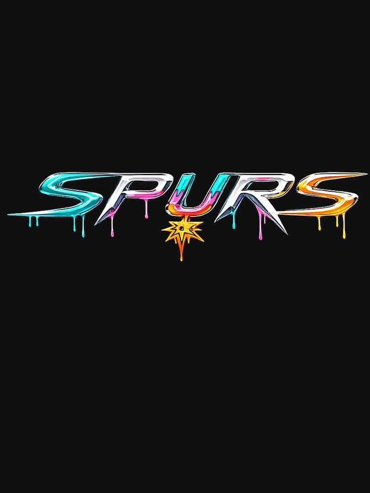 San Antonio Basketball Spurs Liquid Chrome Drip Neon Y2K Metallic Font by NgumohaLanke