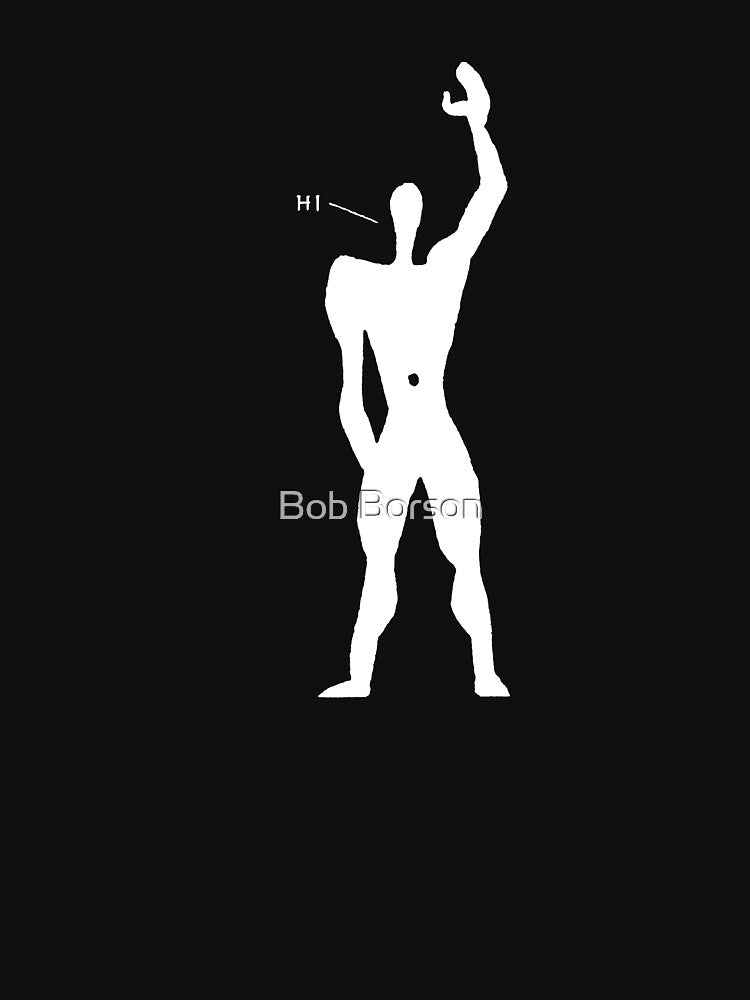 Le Corbusier - The Friendly Modular Man for dark clothing by Bob Borson