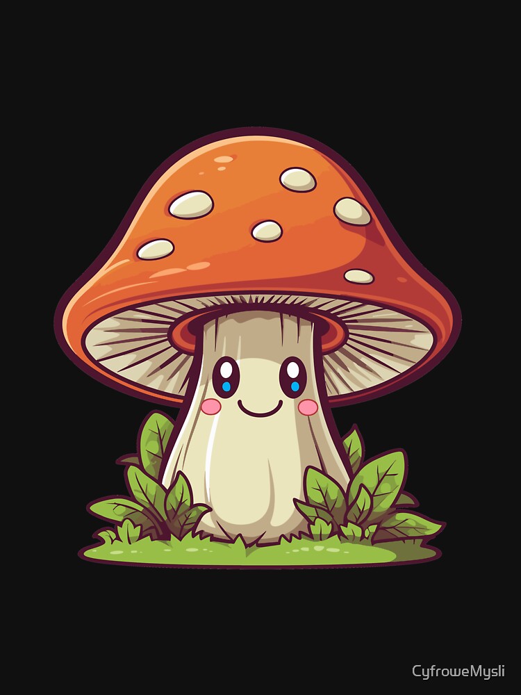 Cute Kawaii Mushroom Character Design by CyfroweMysli