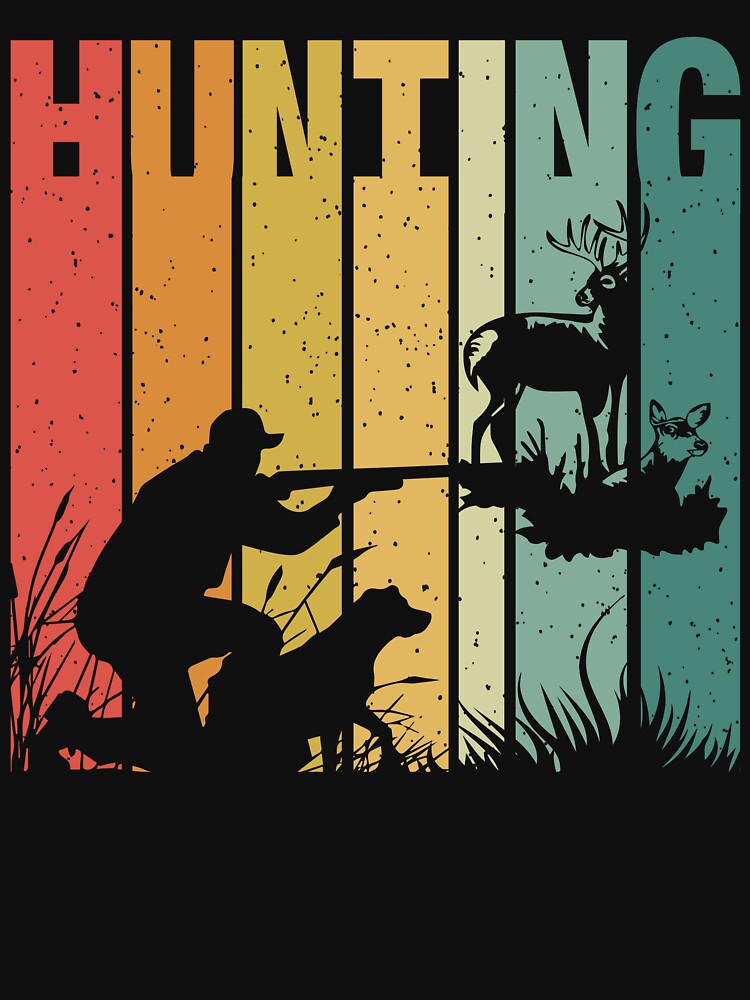 Deer Hunting Retro Dad Gift Buck Deer Men's T-Shirt by Bovtique