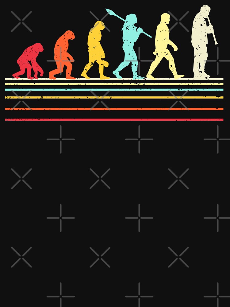 Funny Clarinet Vintage Evolution Of Man by millierandall2