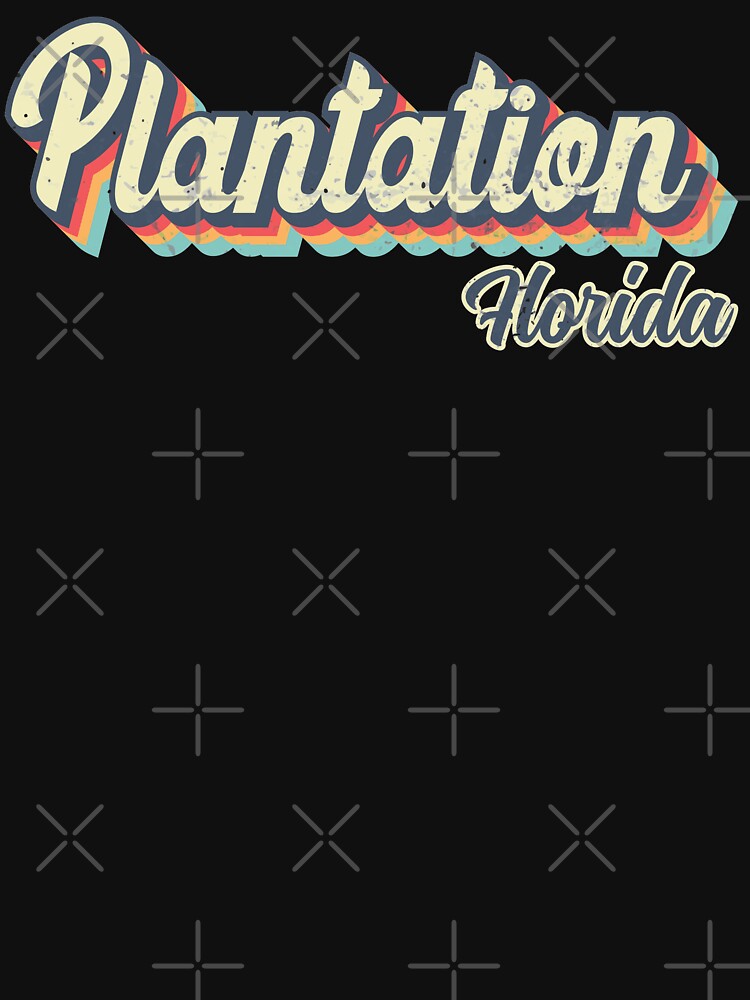 Plantation City Florida Retro Vintage 70s rainbow by Teelogic