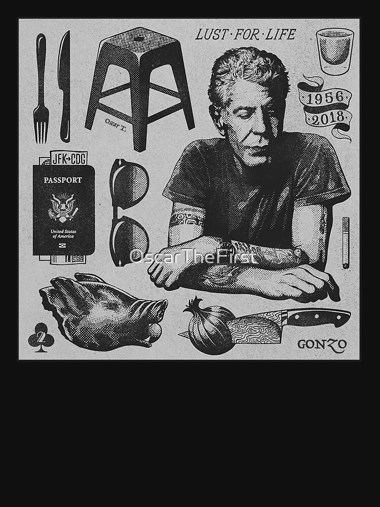 Anthony Bourdain Vintage Illustration by OscarTheFirst