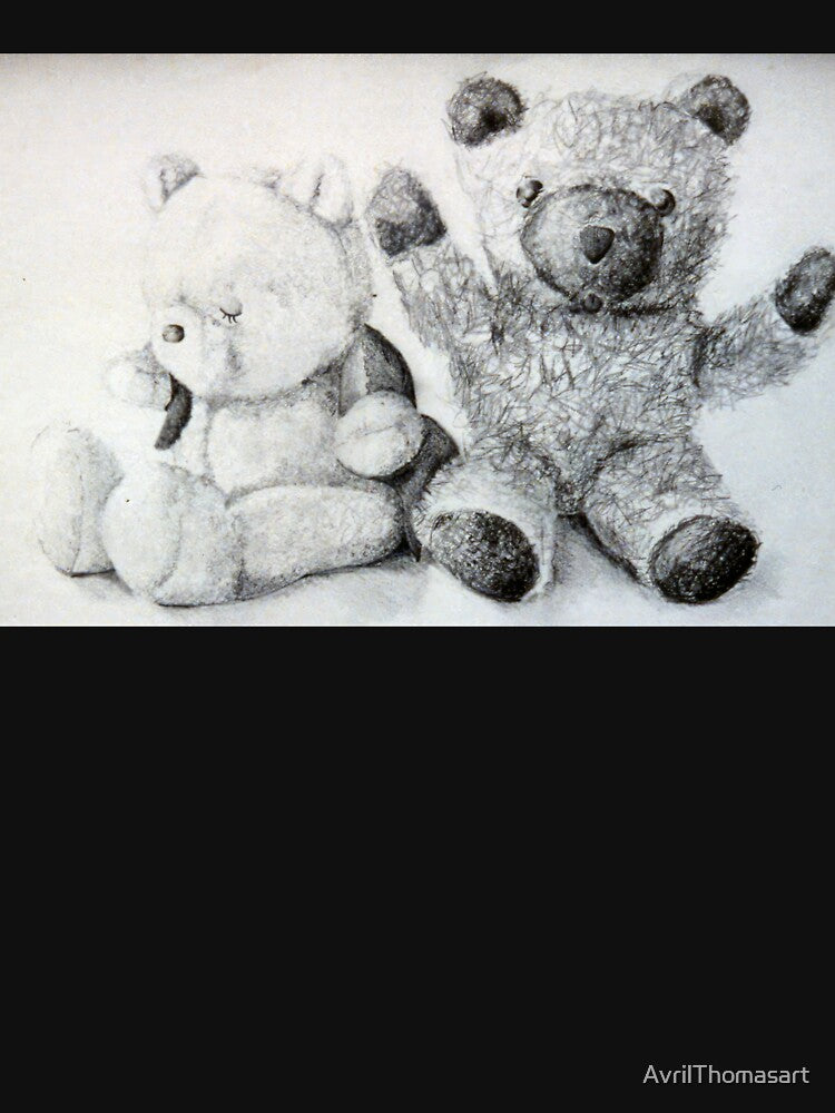Teddy Bears - charcoal drawing by Avril Thomas by AvrilThomasart