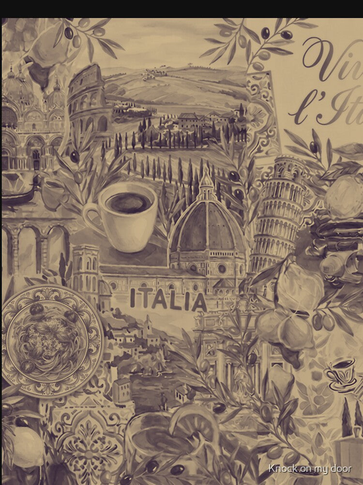 Italy collage in vintage style by Knock on my door
