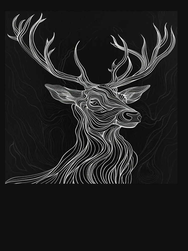 Flowing Lines Stag Silhouette Artwork by NivyasArtistry
