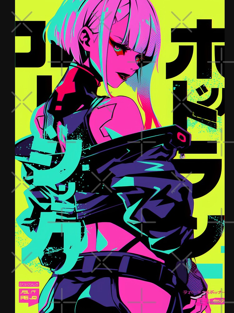 Neon Cyberpunk Lucy Halftone by AnimeArsenalPrints
