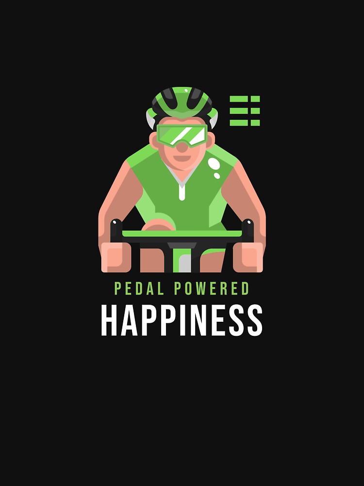 Pedal Powered Happiness t-shirt with rider image by FigTreeFactory
