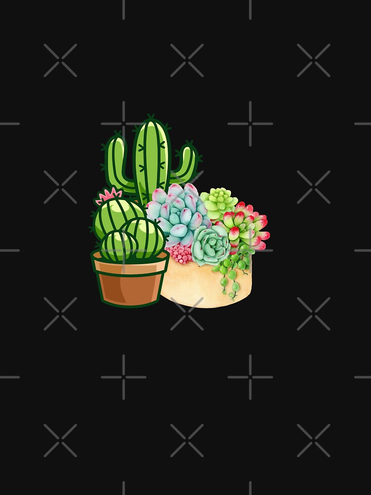 Watercolor Succulent Garden and Cactus Pot Art by Akira Design Store