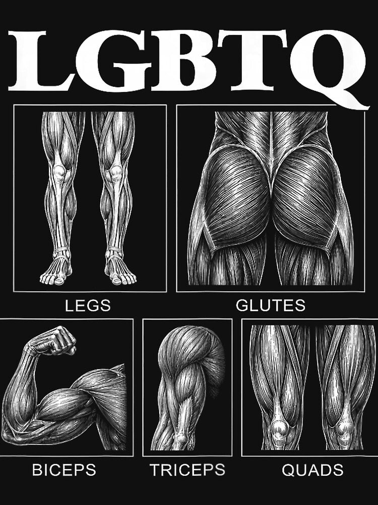 Funny LGBTQ Legs Glutes Biceps Triceps Quads Gym Workout by GreggRoss