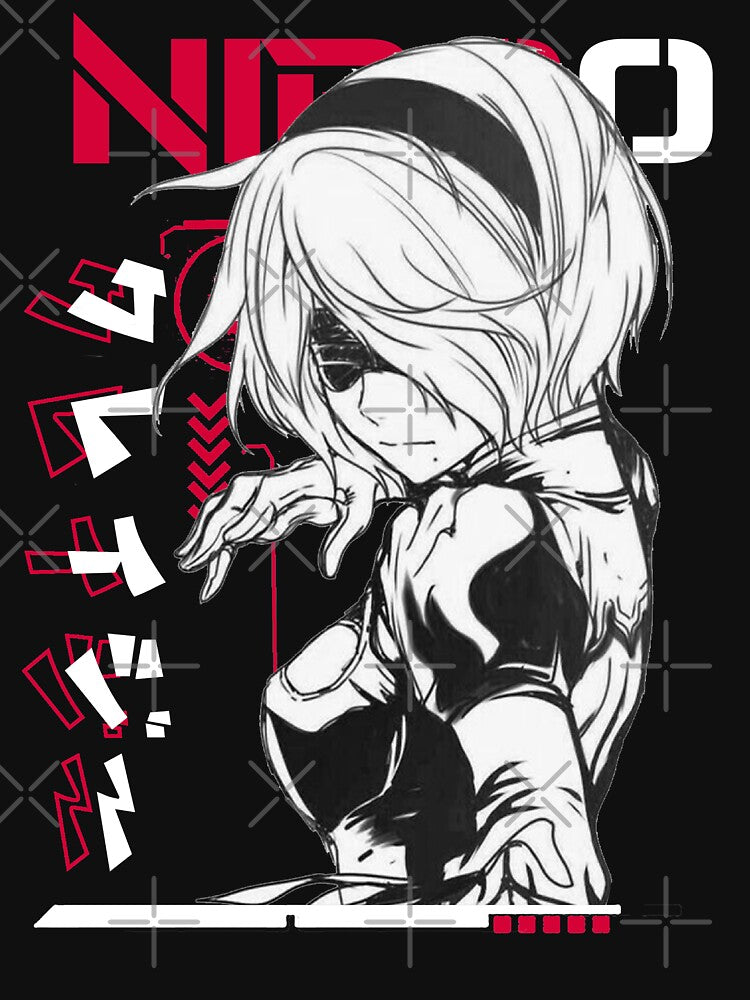 nier automata 2B Tshirt mask hoodie by [-A-] Industrie s