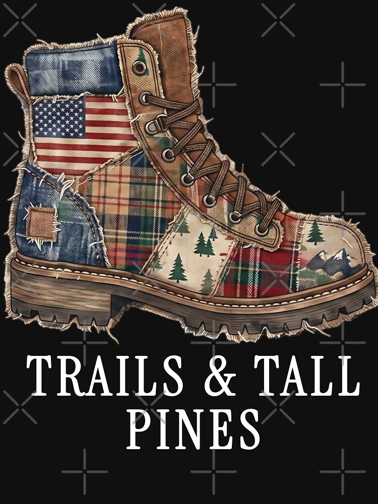 Trails & Tall Pines Shirt, Hiking Design by TeeVerse27