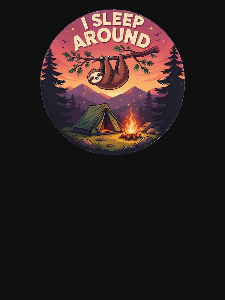 Funny Sloth Campfire Outdoor Adventure Graphic by Don't Crack Art