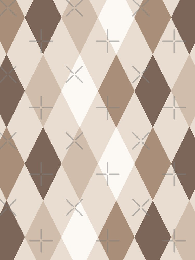 Neutral Earthy Tone Harlequin Diamonds Design by PatternTitan