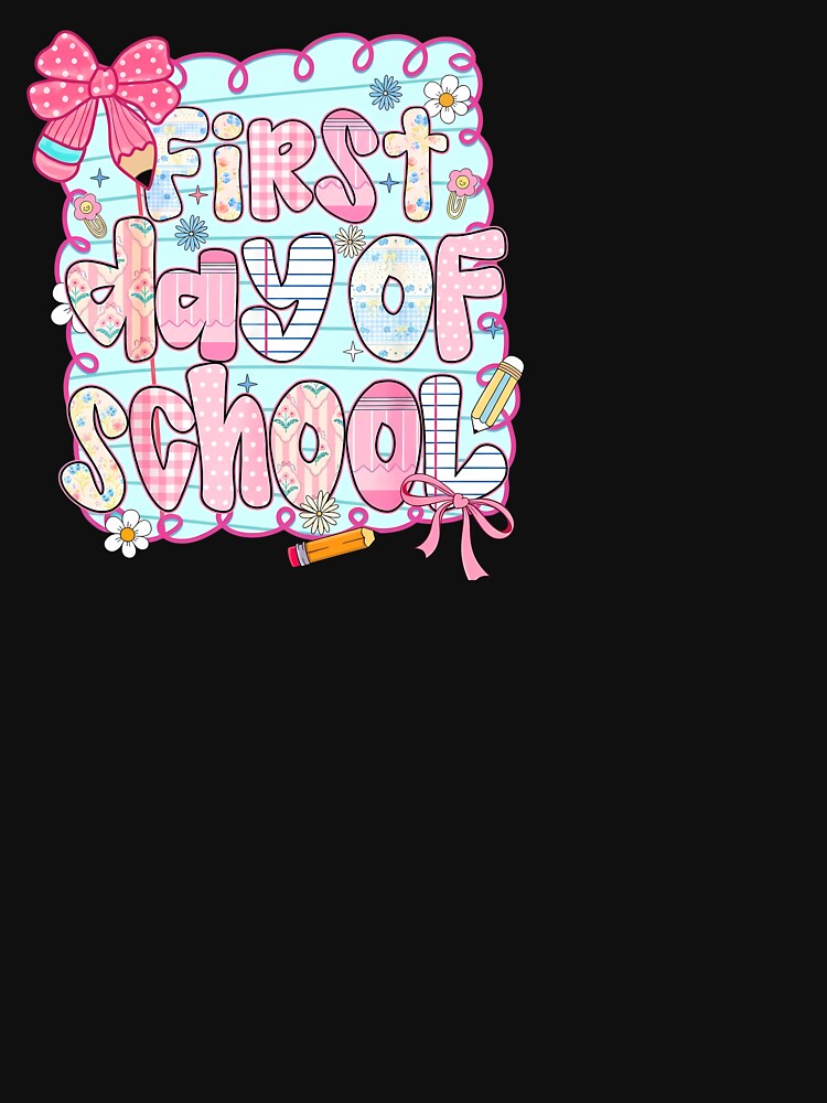 Cute Pink Coquette First Day of School Girls Bow by KroghDs