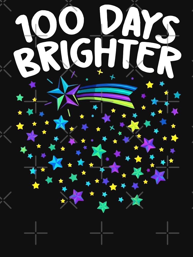 100 Days Brighter Happy 100 Days Of School Teachers Kids by THREE LITTLE BEANS