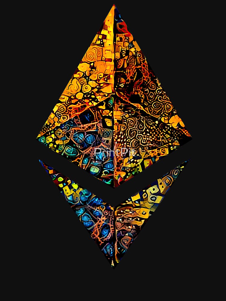 "Gold leafed" ETH crypto, Ethereum logo. by PrintPit