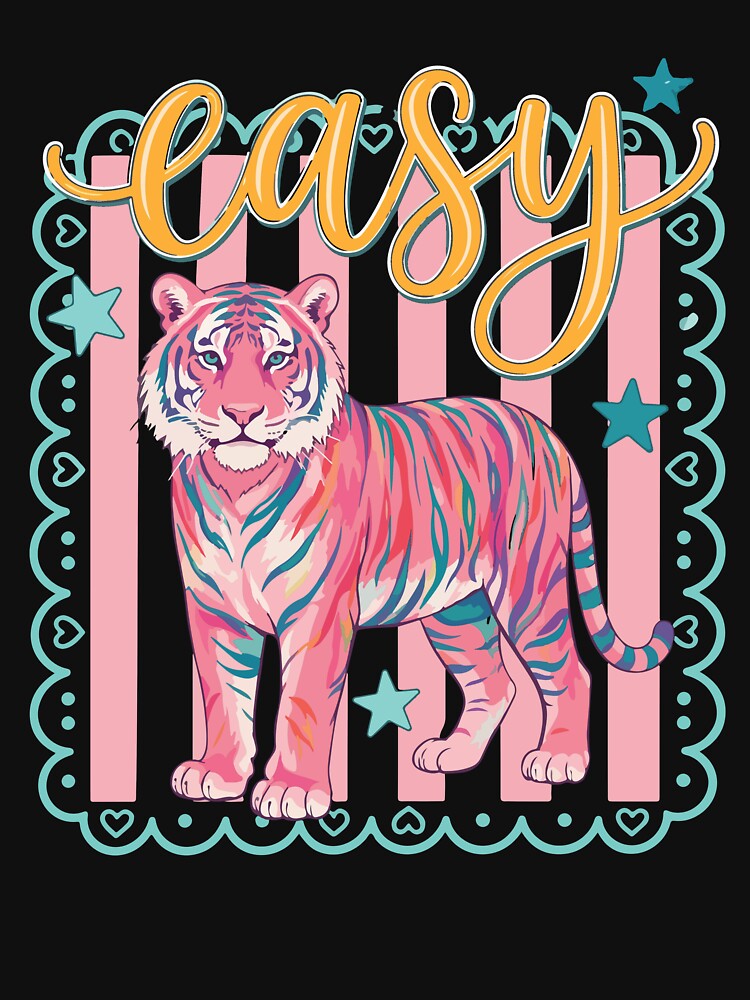 Easy Tiger Coquette Preppy Aesthetic Pink Tiger Cute Trendy Gift by kiralynstration