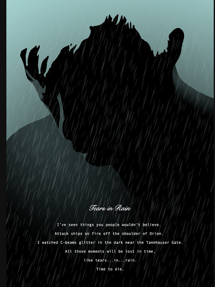Tears in Rain Quote by CultureCutPrints
