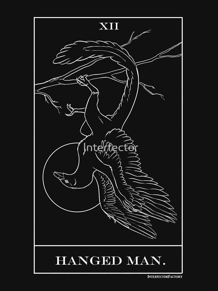 Hanged Man dinosaur archeopteryx tarot by InterfectorFactory