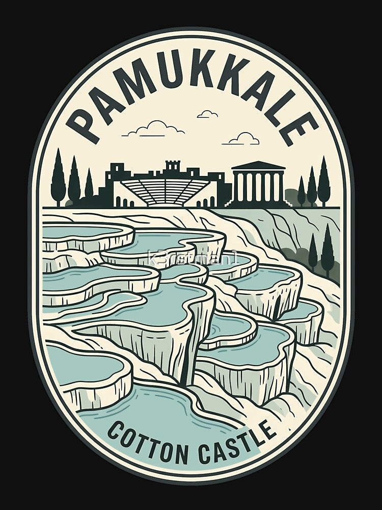 Pamukkale Cotton Castle Turkey Vintage Travel Badge by k3rstman1