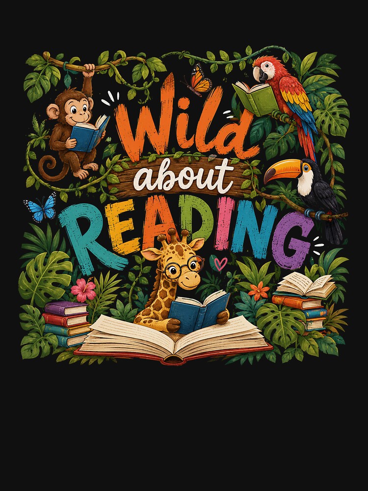 Wild About Reading Reading Books Lovers Reader Librarian by OlakunleOloroz