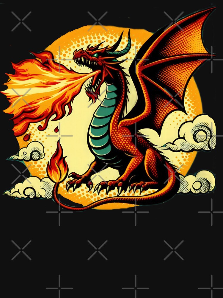 vintage  Fiery Outburst dragon breathing fire by Expressions-Sel