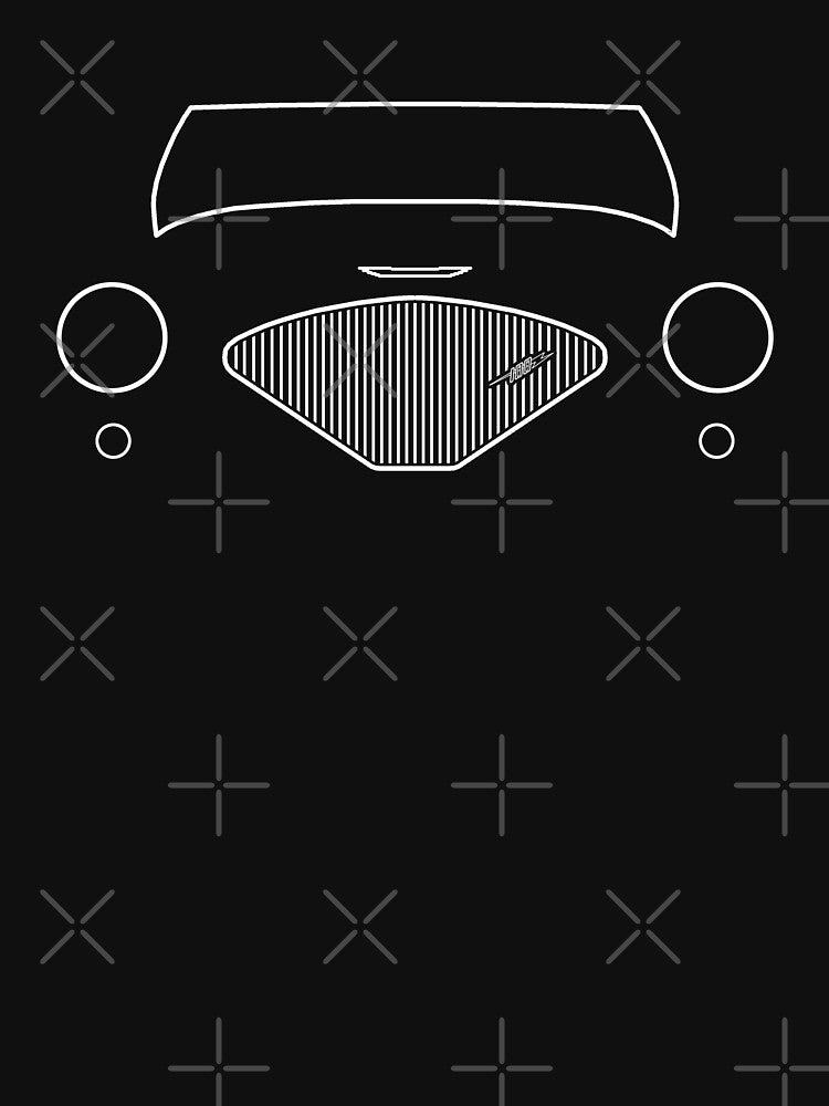 Austin-Healey 100 1950s classic car white outline graphic by soitwouldseem