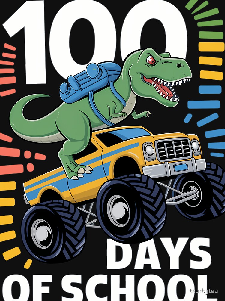100th Day of School truck dinosaur by tearbytea