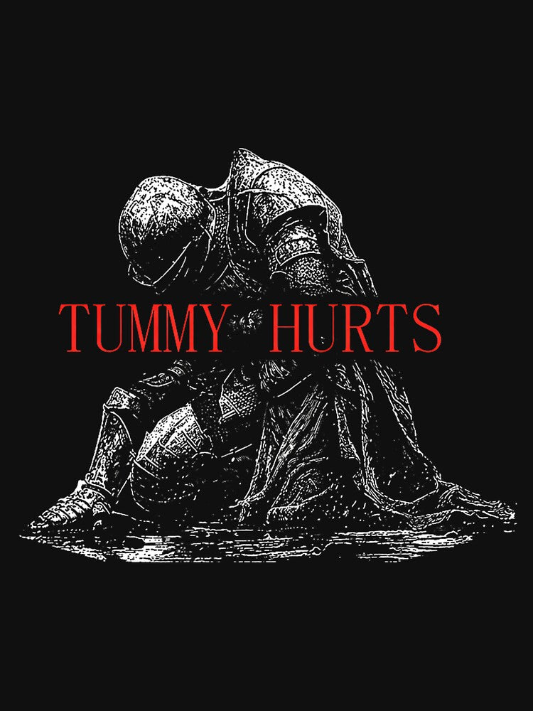 Tummy Hurts Funny Medieval Knight Dark Humor Art by KristineLi
