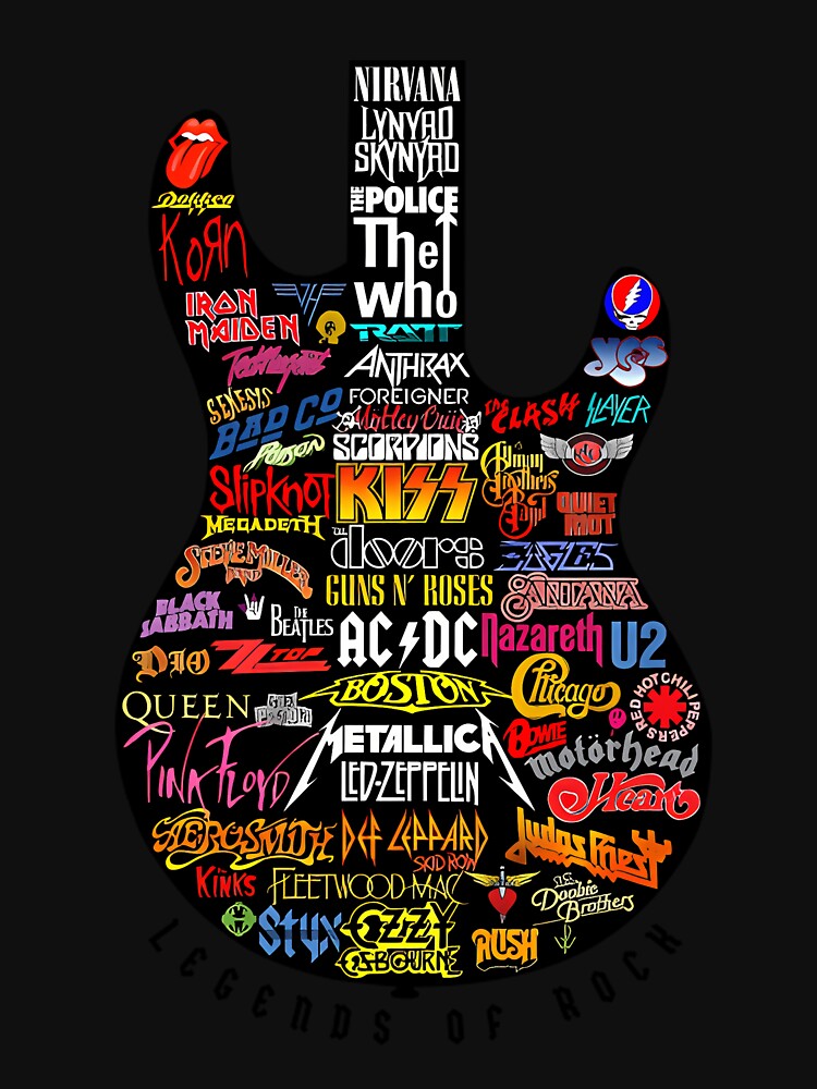 Legends Of Rock Band Logo Guitar V2 by SrivaniBelagal