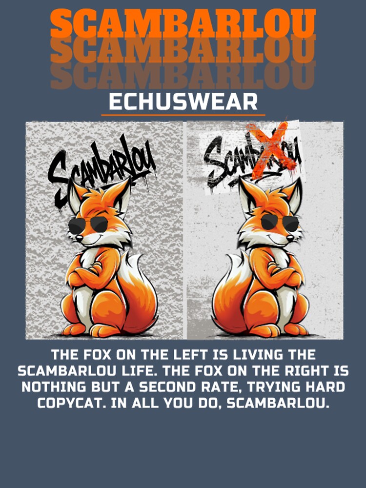 Second Rate Fox Funny Copycat Shirt White Text by Scambarlou Echuswear