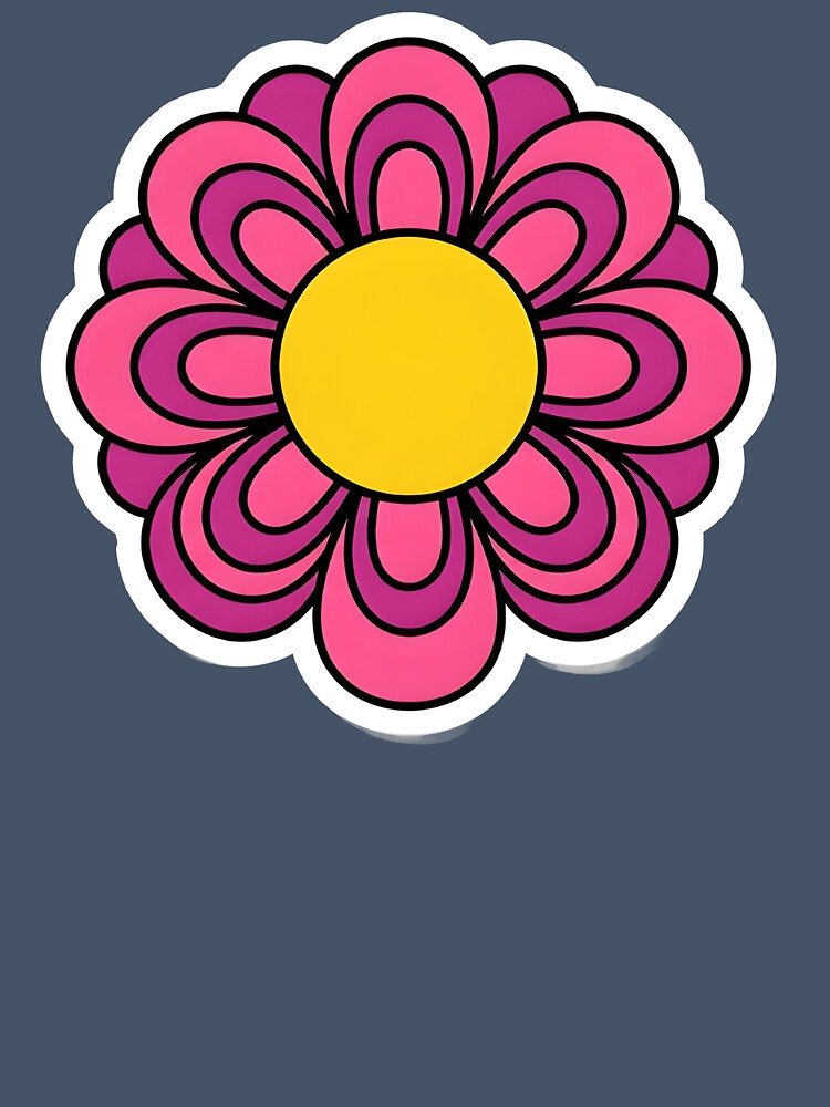 retro groovy hot pink daisy 70s spring by Byte-shirt