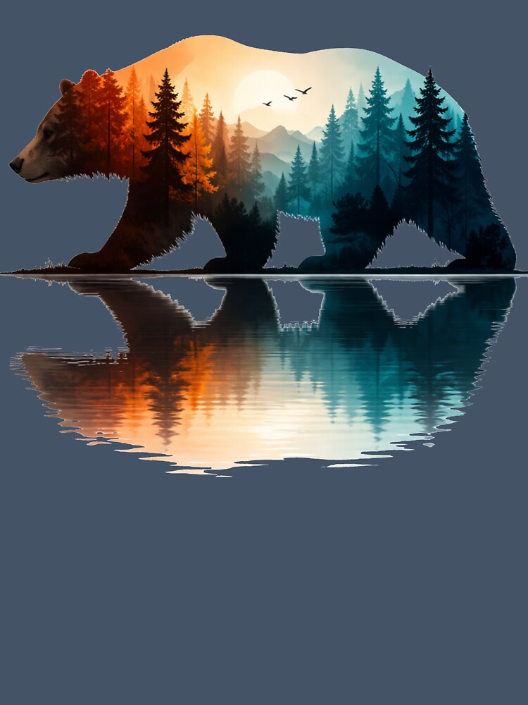vintage lake bear art by stikrusak