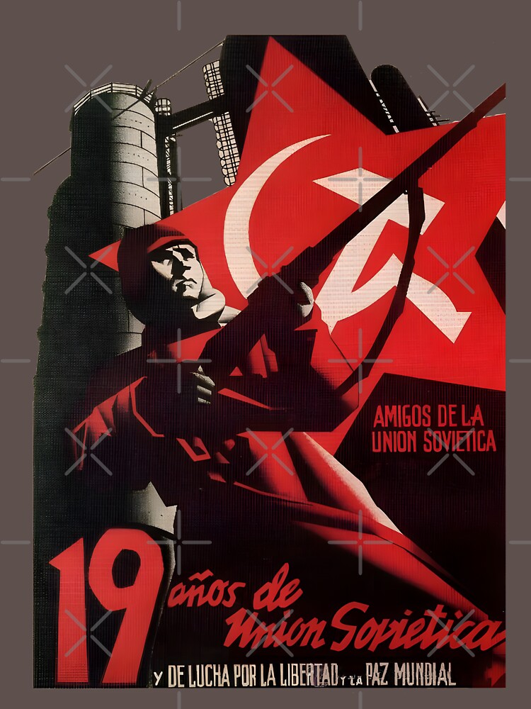 Friends of the Soviet Union, 19 Years of Soviet Union | Vintage Communist Propaganda Poster Design for Stickers, Apparel & Accessories | Retro USSR Anniversary Art & Proletarian Solidarity Symbolism by RevolutionToday