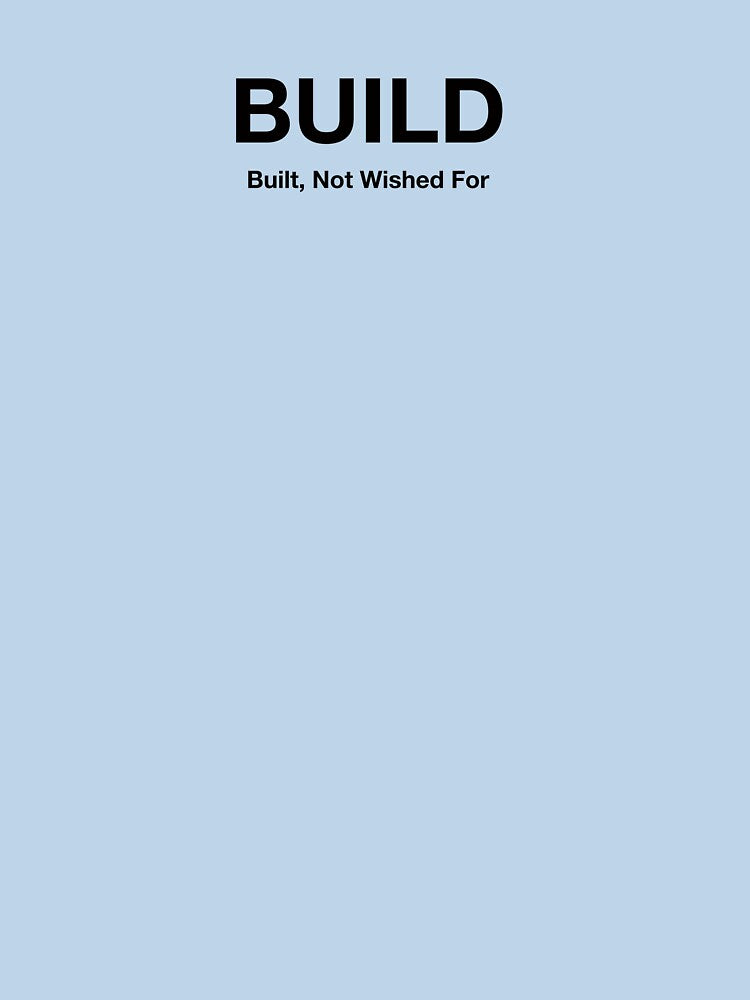 BUILD – Built, Not Wished For | Motivational Minimalist Typography Design by EditionN