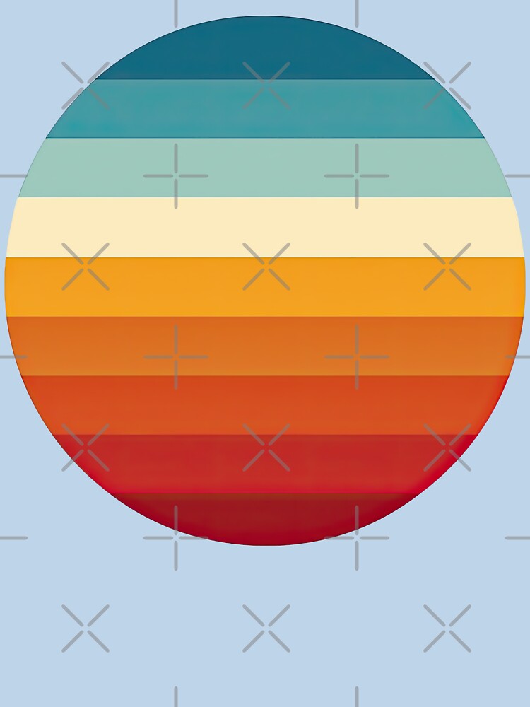 Retro Sunset Stripes Circle Design by ArtfulWeave