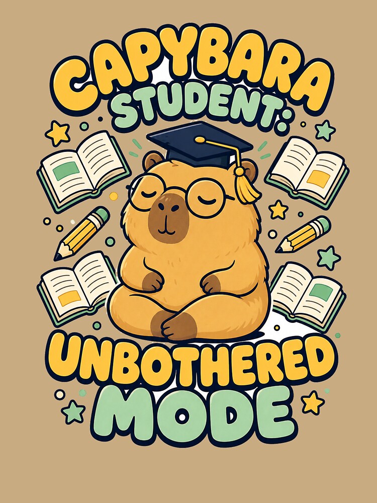 Capybara Student Unbothered Mindset by VisualArtsOasis