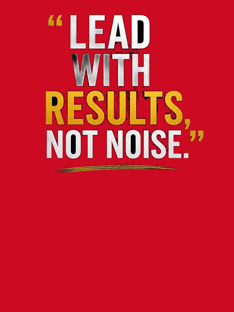 Lead With Results, Not Noise - Motivational Quote Design by Printoria365