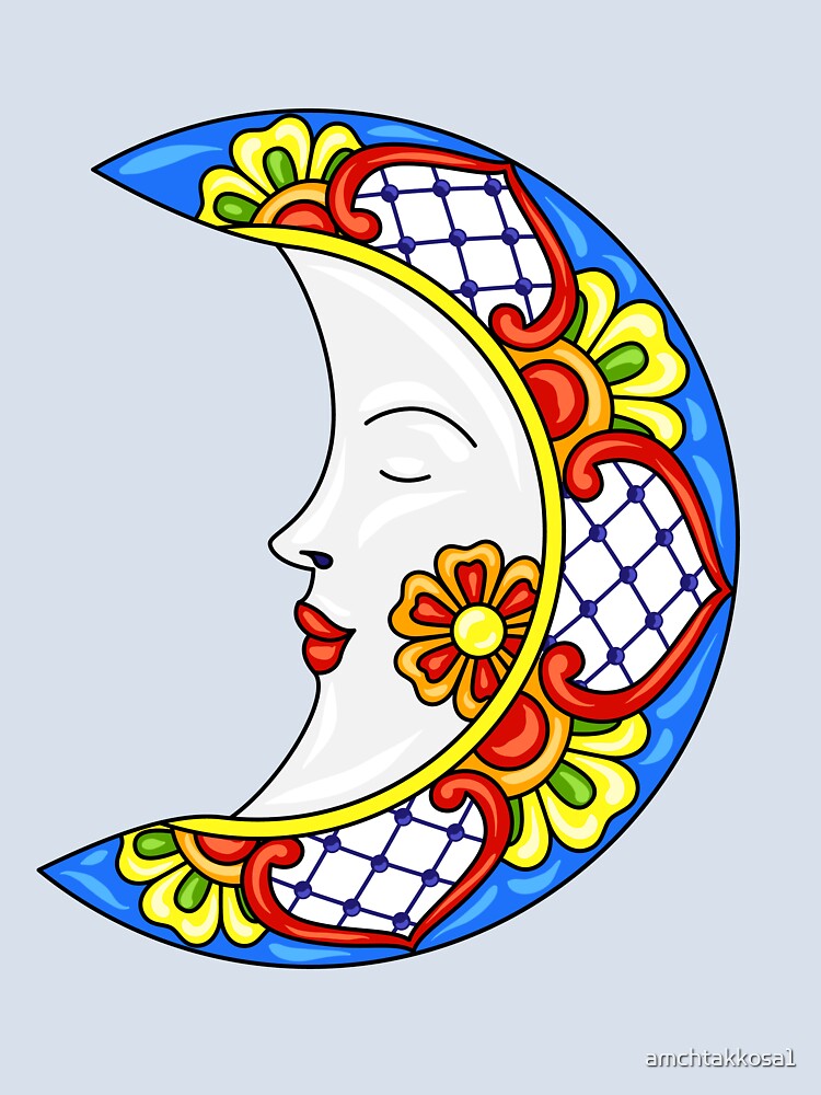 Mexican moon with Ornamental Flowers by amchtakkosa1
