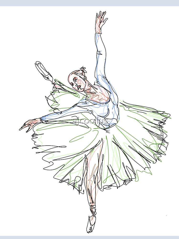Ballerina 2 in color  -line art by ajcoolius