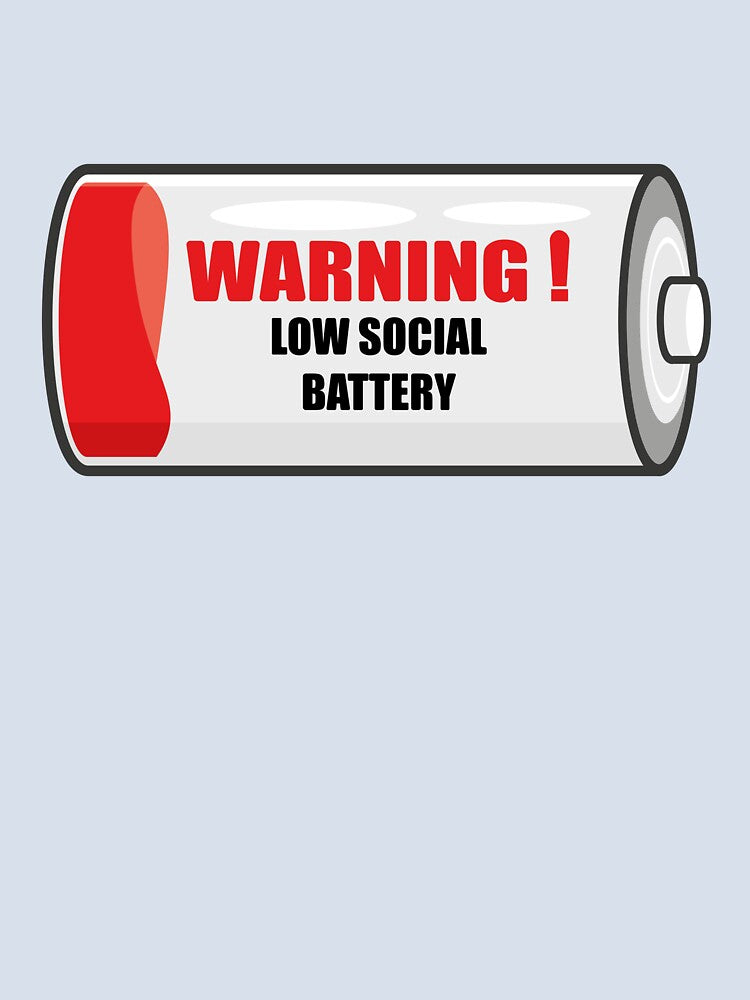 Warning low social battery by Art-of-Rory