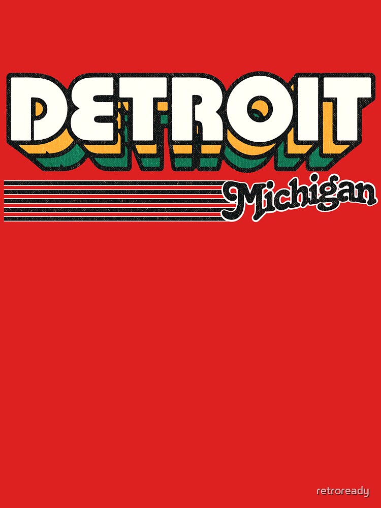 Detroit, Michigan | Retro Stripes by retroready