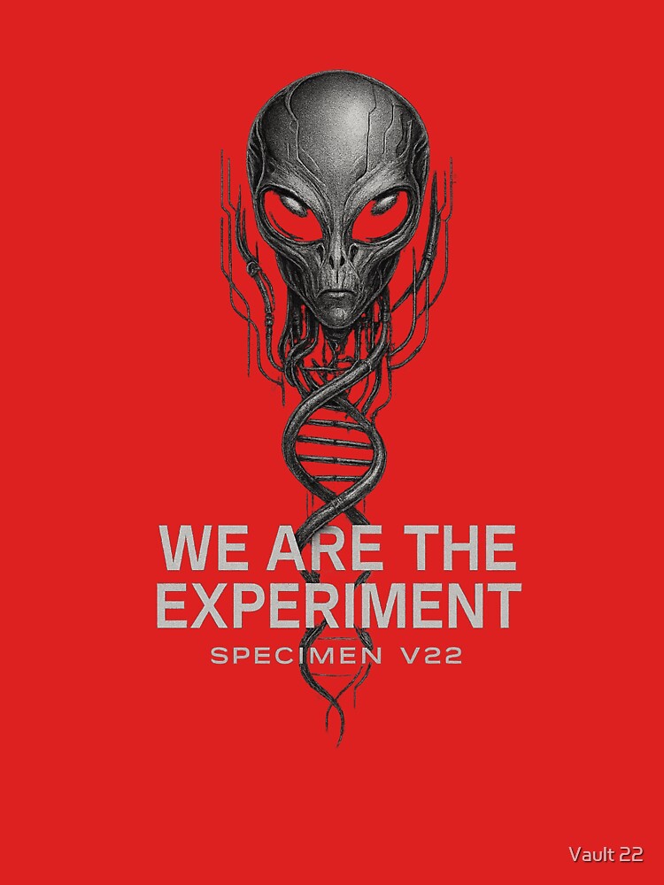 Vault 22 “We Are the Experiment” – Cyber Biotech Alien DNA Graphic Tee by Vault 22