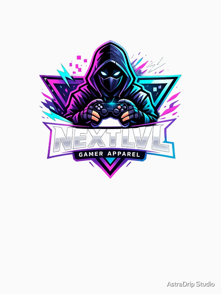 Next LVL Gamer – Neon Cyber Gaming Logo Art by AstraDrip Studio