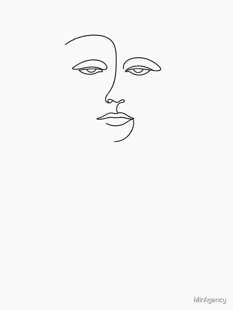 Minimal One Line Face Drawing | Abstract Continuous Line Face Art by MirAgency