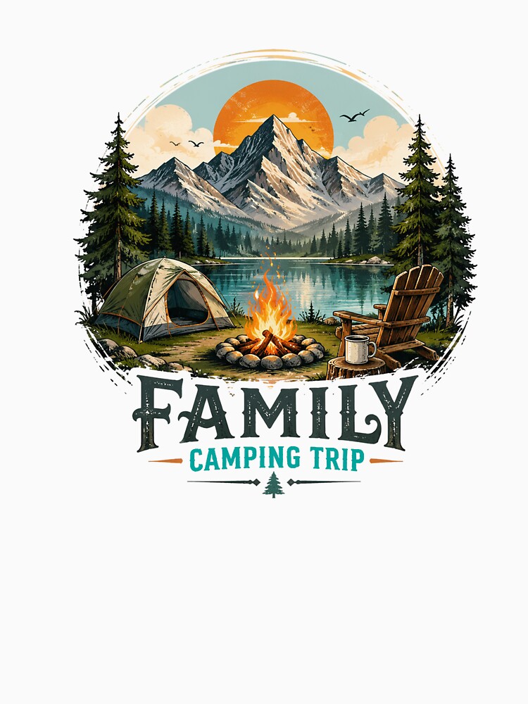 Vintage Family Camping Trip Mountain Adventure by DemDonTe